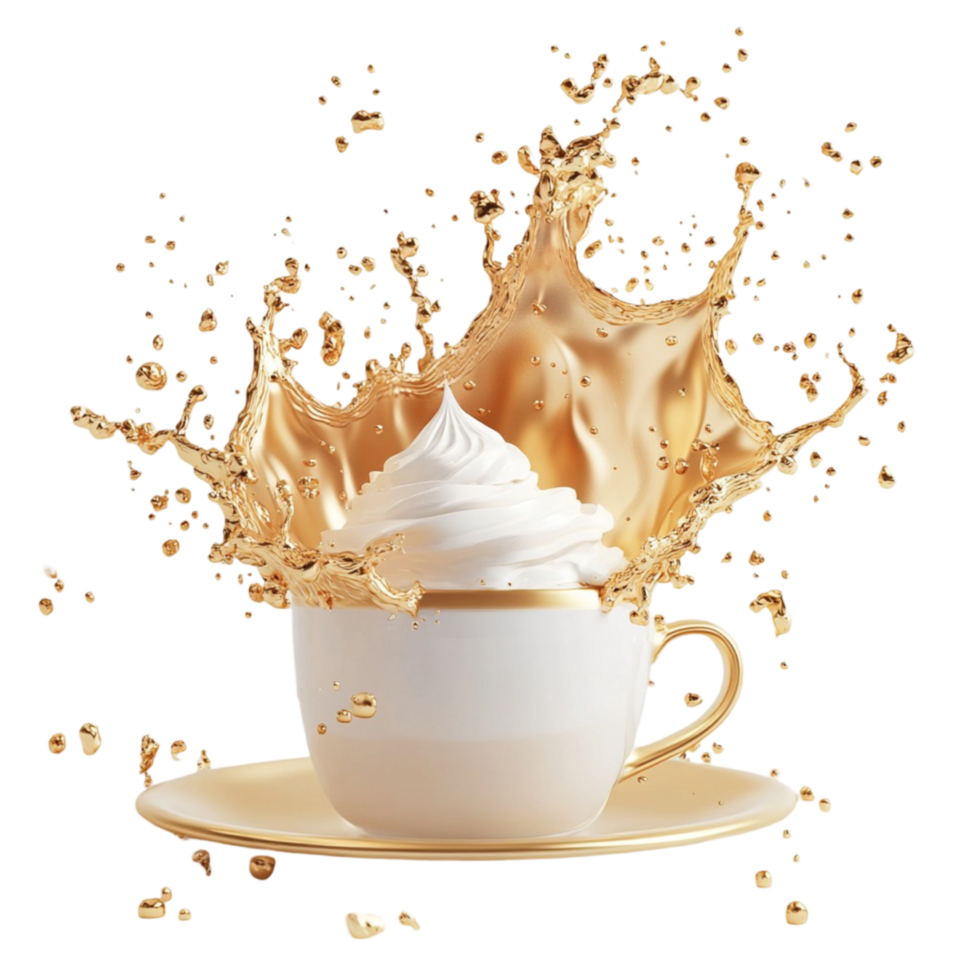 Coffee Splashing Out of Cup Transparent Background png