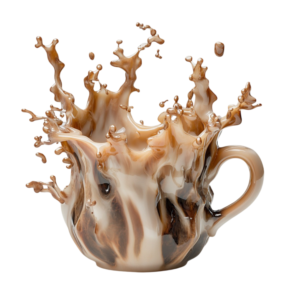 Exploding Coffee Cup Art Transparent Background png