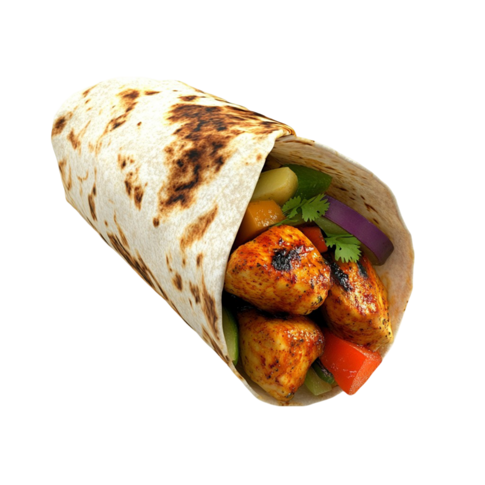 Tasty Burrito with Filling Transparent Background png