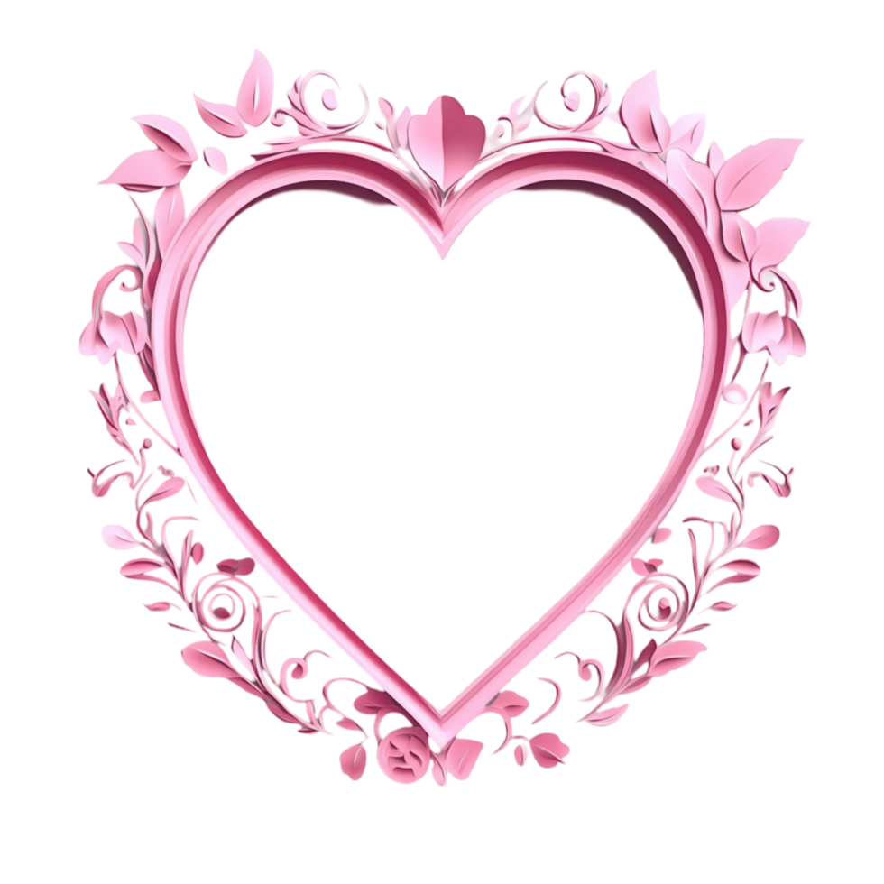 Pink Heart Frame Transparent Background png