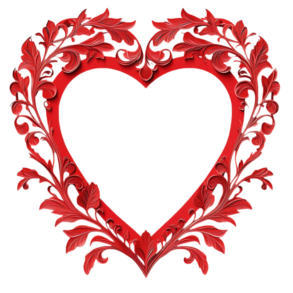 Red Heart Frame Transparent Background png