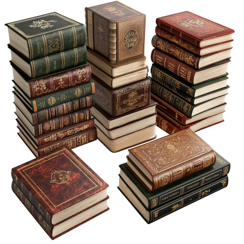 Stacked Books Transparent Background png