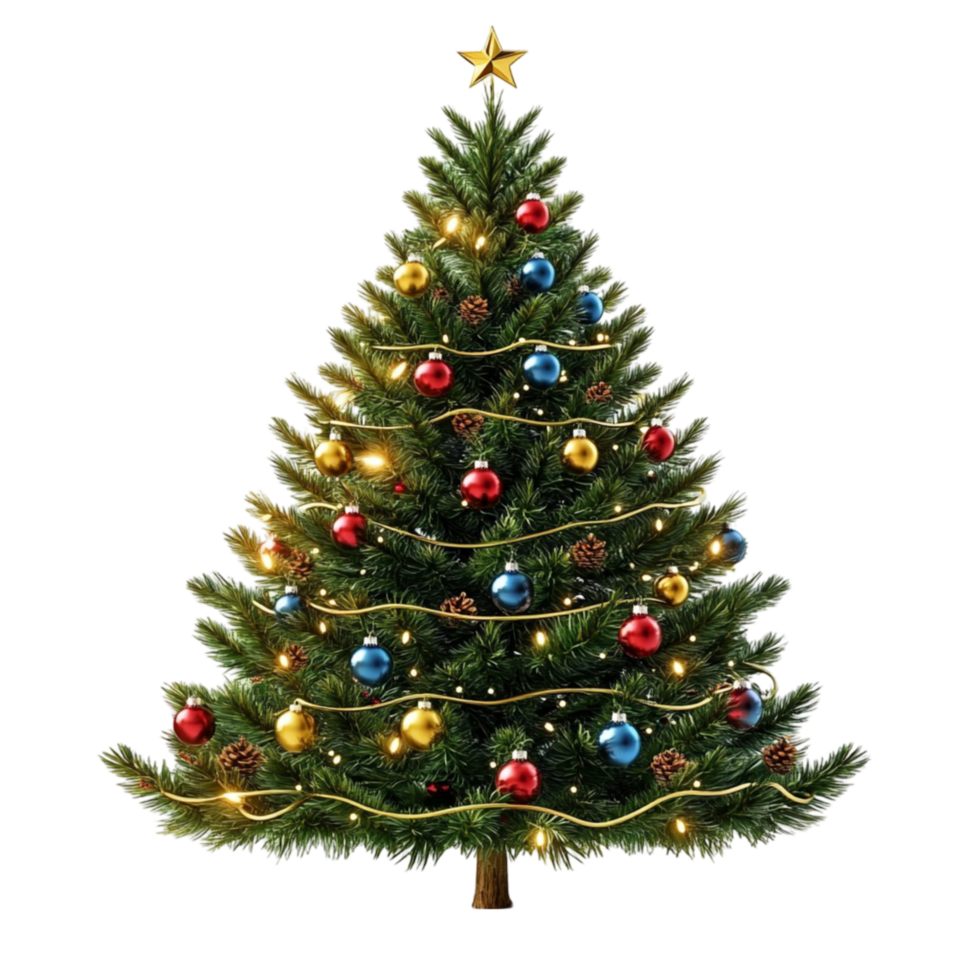 Christmas Tree with Lights Transparent Background png