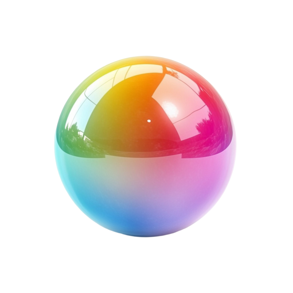 Glossy Rainbow Sphere Transparent Background png