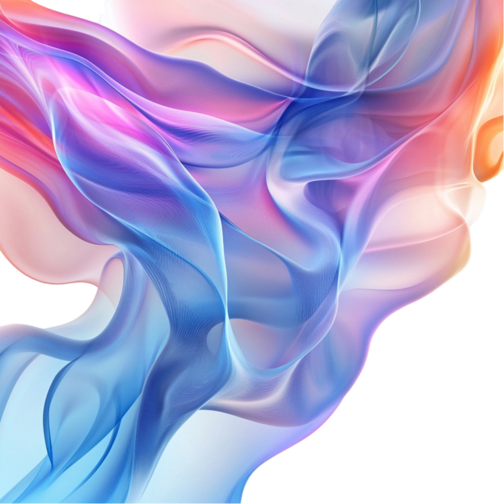 Vivid Abstract Flowing Colors Transparent Background png