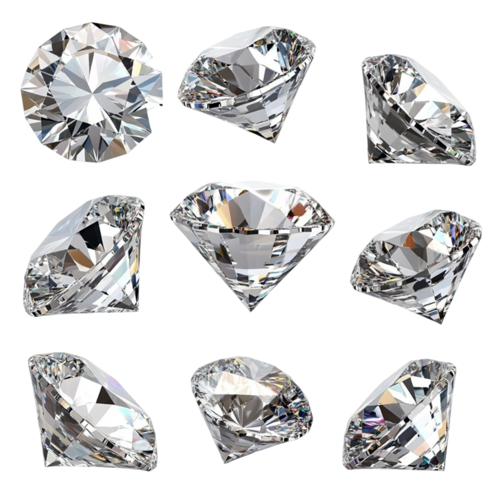Shiny Diamond Hearts Transparent Background png