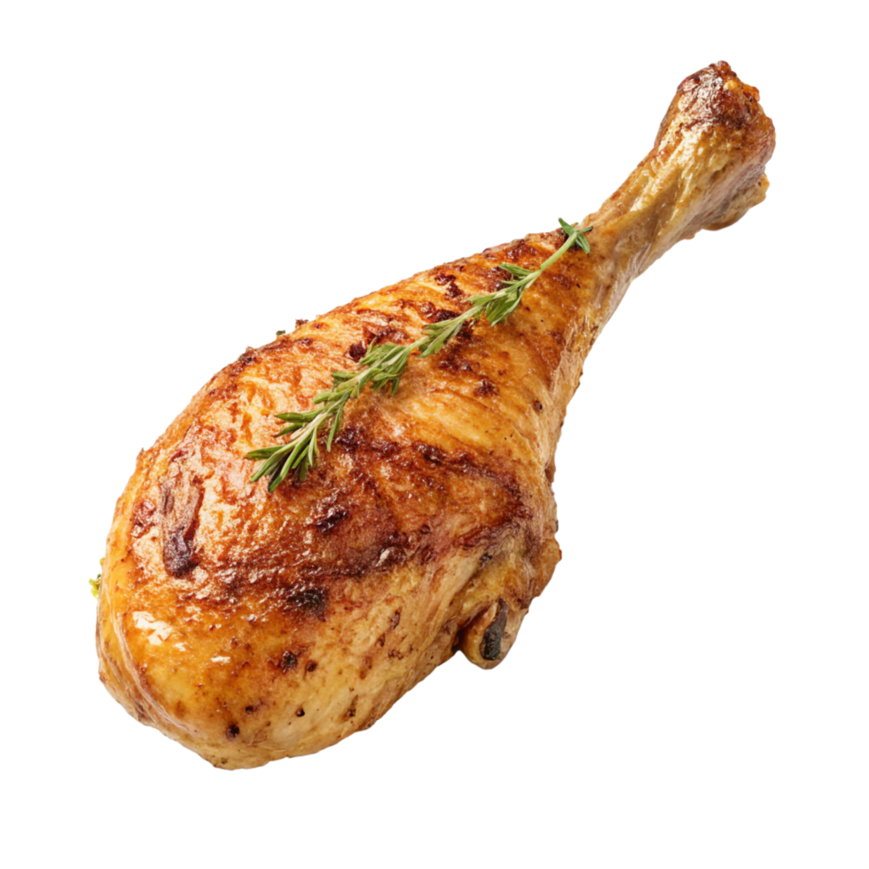 Delicious Roasted Chicken Leg with Fresh Herbs png