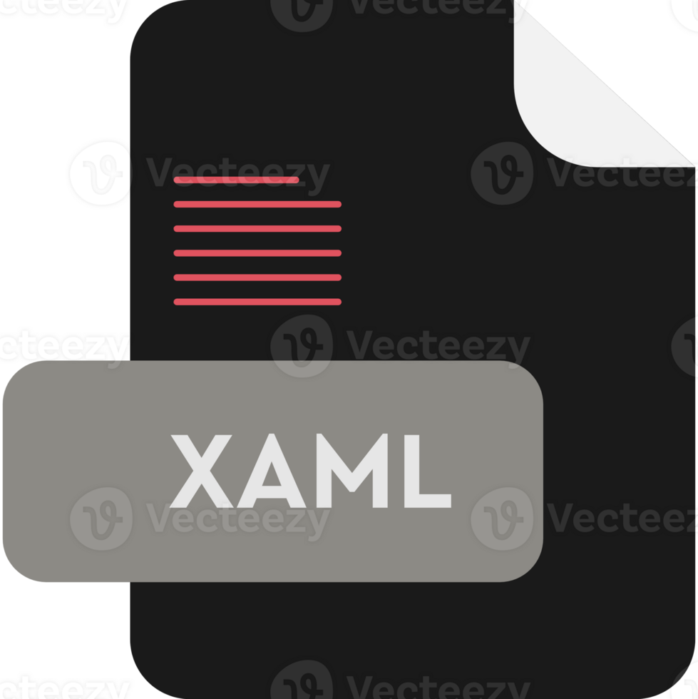 Xaml File Extension Icon Black And Natural Gray Fill Color Design Element png