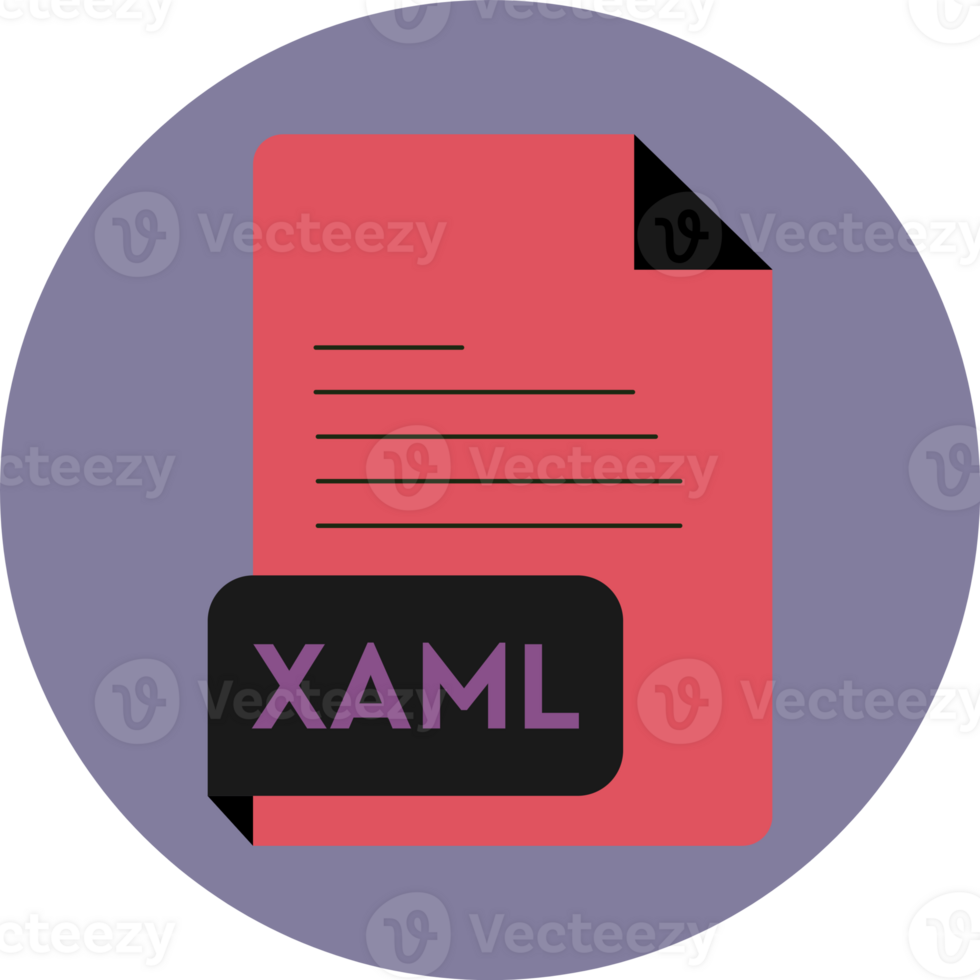 Xaml File Extension Icon Mandy And Black Color Crisp Corners Circular Shape Design Element png