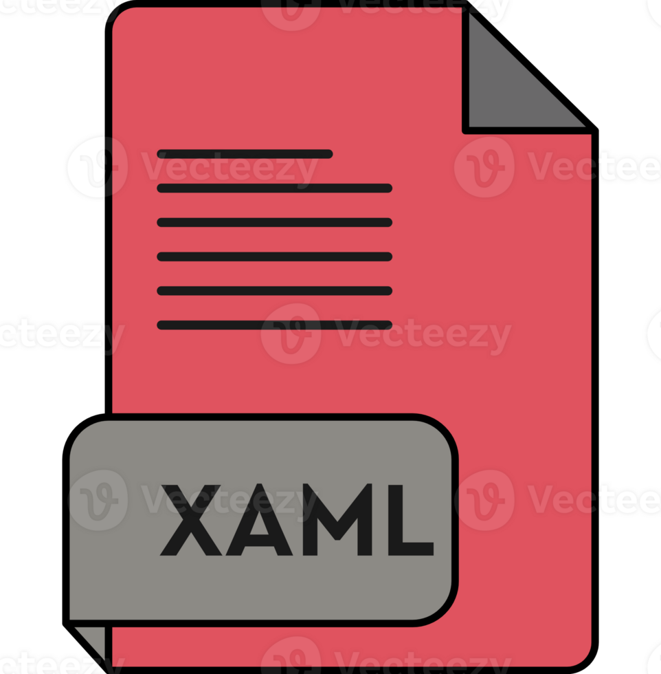 Xaml File Extension Icon Natural Gray And Mandy Crisp Corners Illustration png