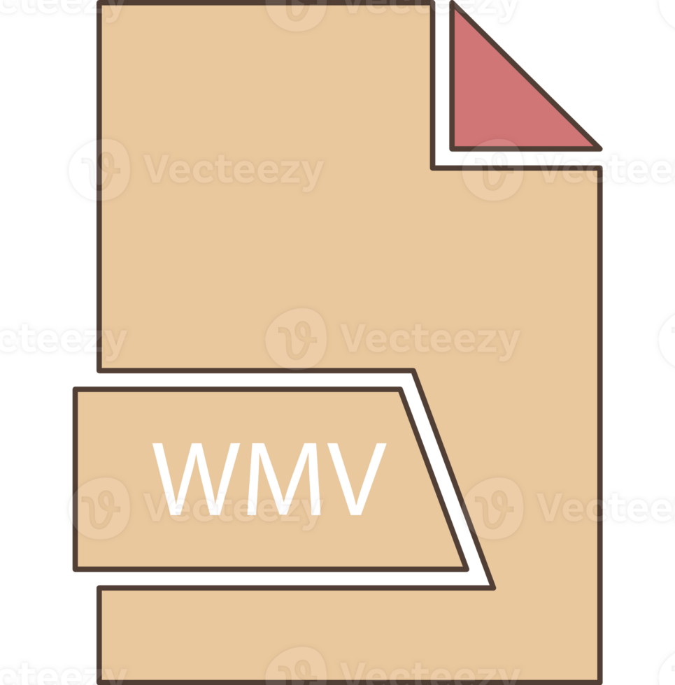 Wmv File Format Icon In Shapes 2 Colors And Side Contour Design Element png