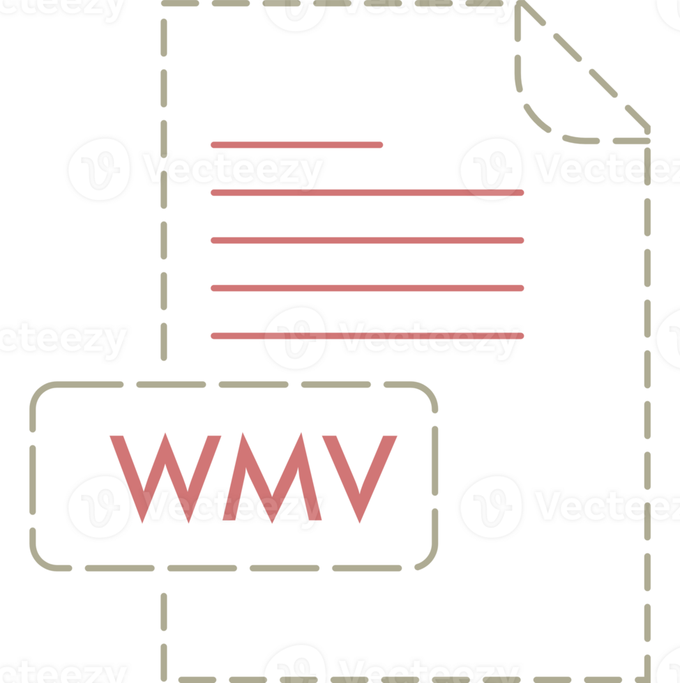 Modern Wmv File Format Icon Rounded Outline png