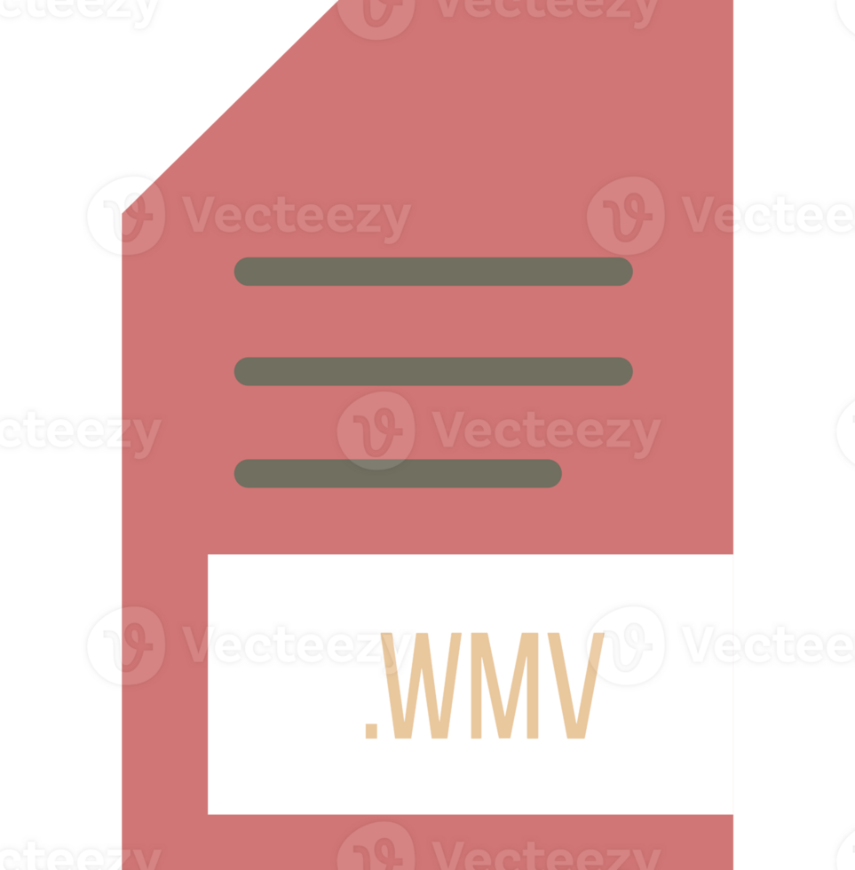 Creative Wmv File Extension Icon Minimal Colro Fill Graphic png