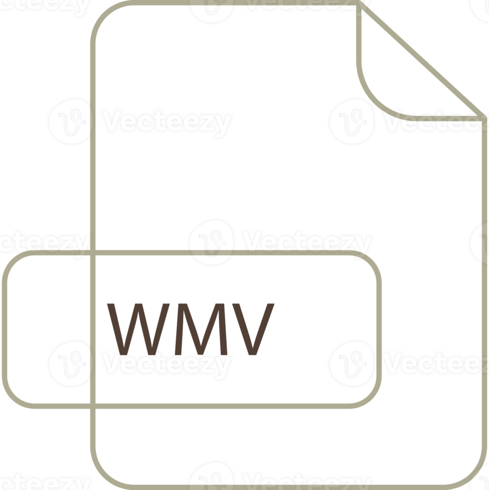 Modern Wmv File Extension Icon Raw Thicker Outline png