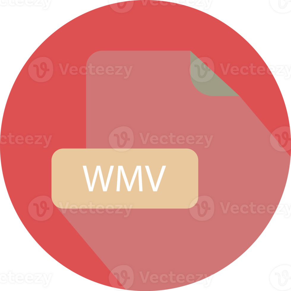 Wmv File Extension Icon With Black Shadow Circular Icon Design Element png