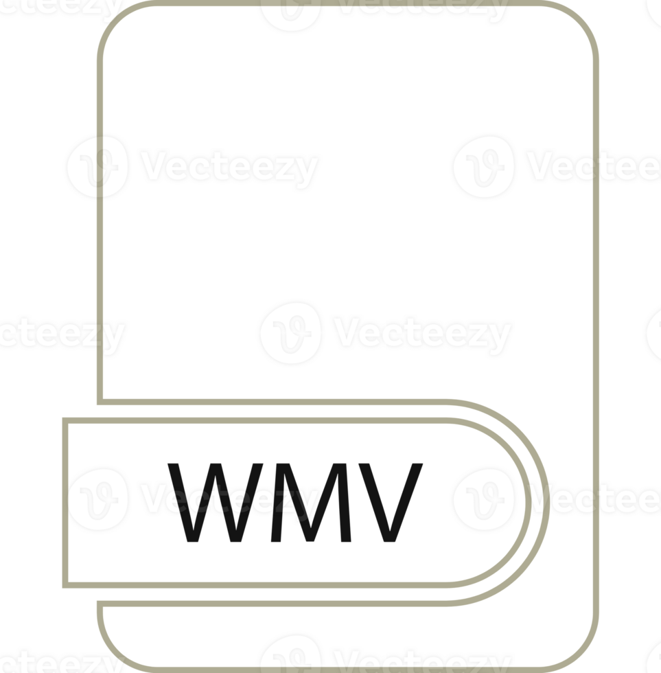 Modern Wmv File Format Icon Black Outline And Light Color png