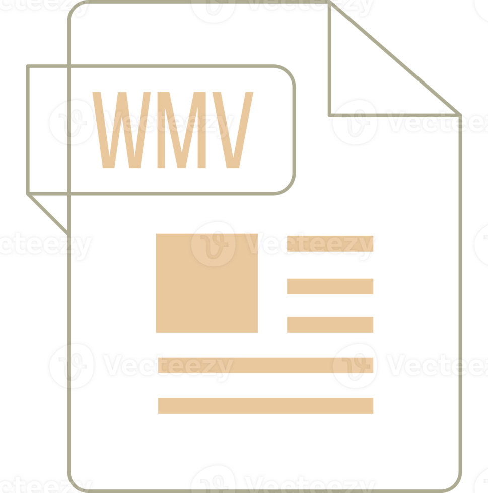 Wmv Icon Inside Transparent Outline And Sharp Corners Design Element png