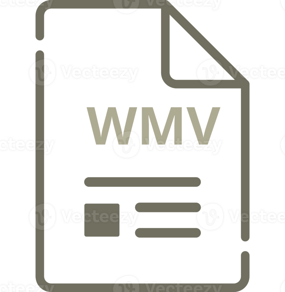 Creative Wmv File Icon Minimal Outline With Symbols Graphic png