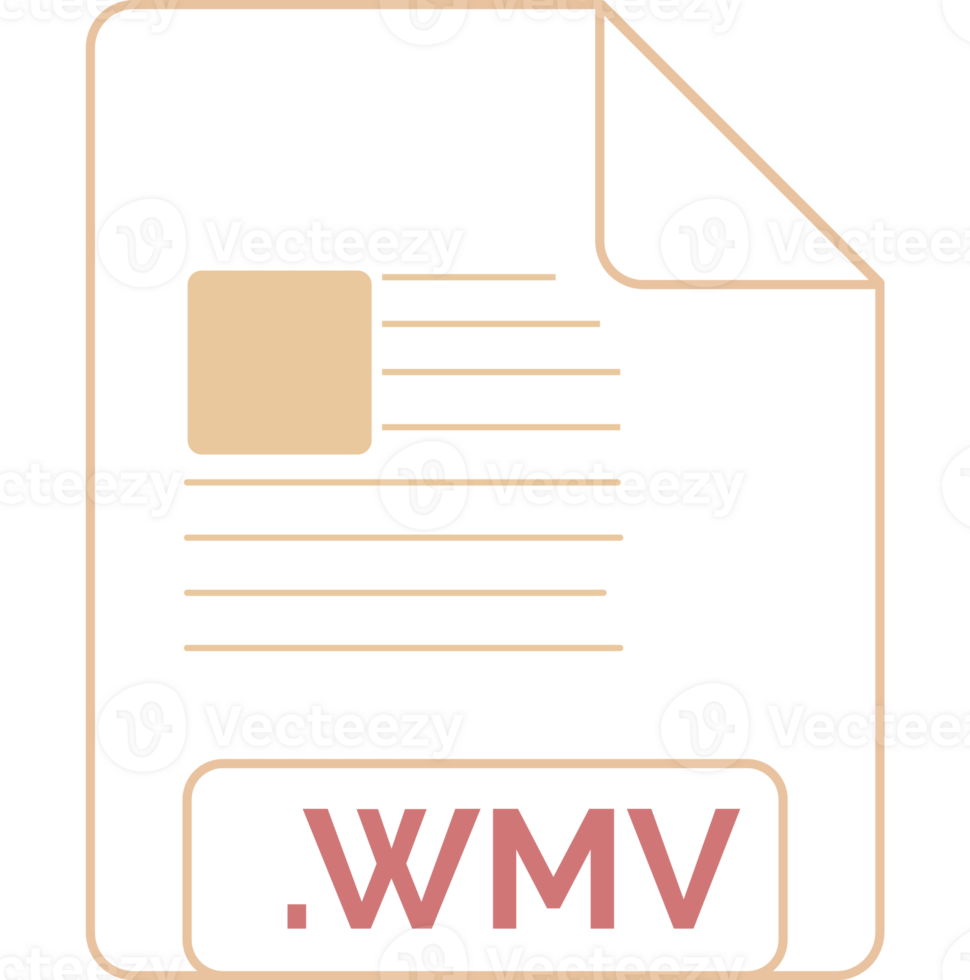 Modern Wmv File Icon Little Lines Outline png