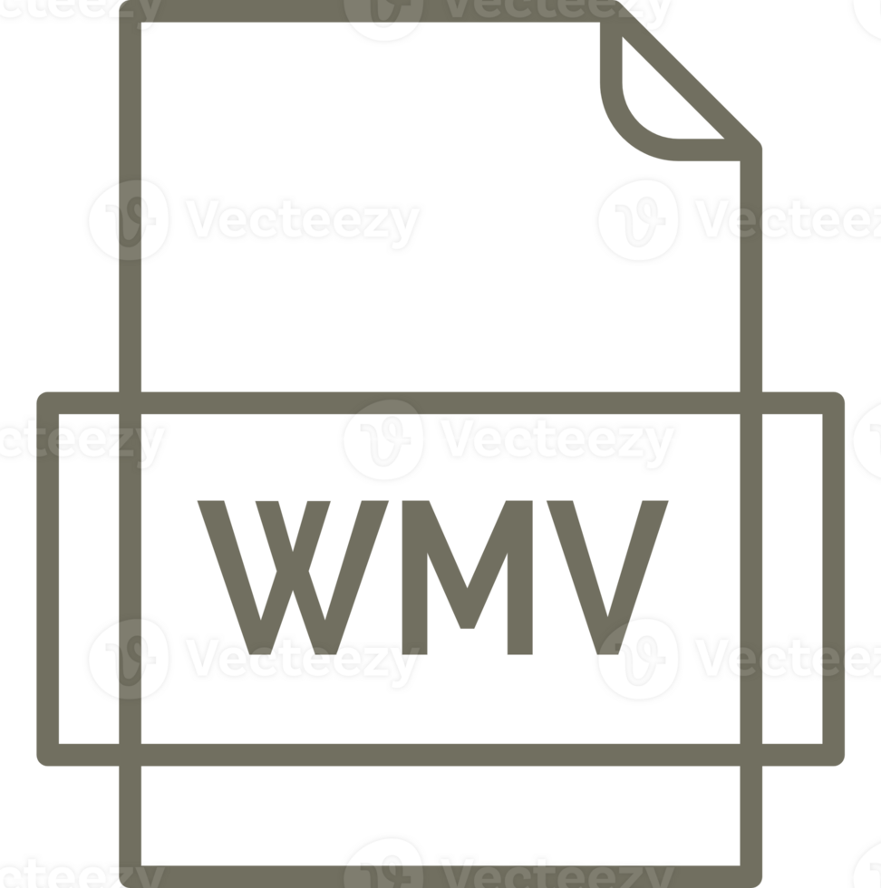 Modern Wmv File Icon Thick Outline Rounded Corners png