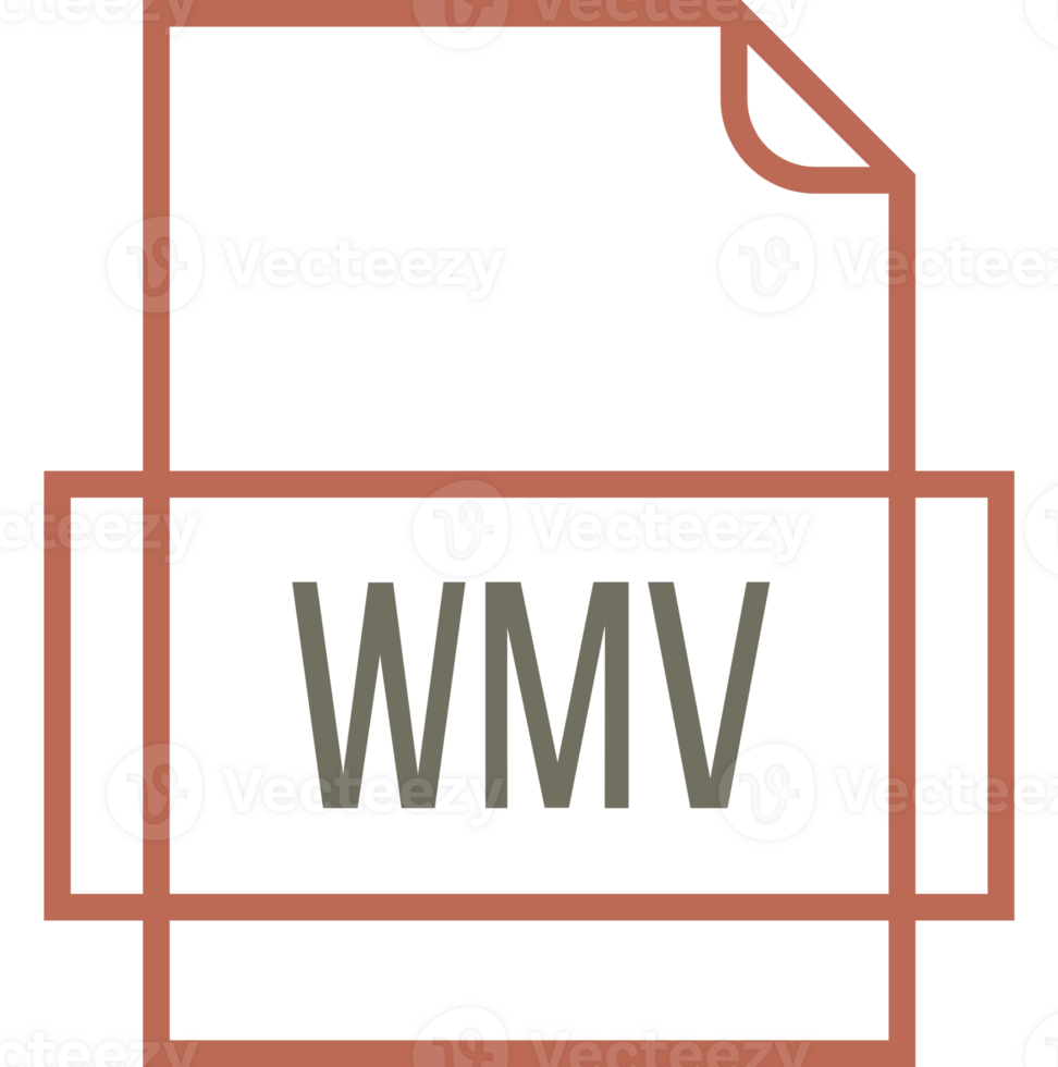 Creative Wmv File Icon Thick Outline Sharp Corners Graphic png
