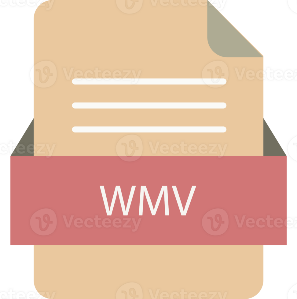 Creative Wmv File Icon With Color And Rounded Corners And Folded Doc Graphic png