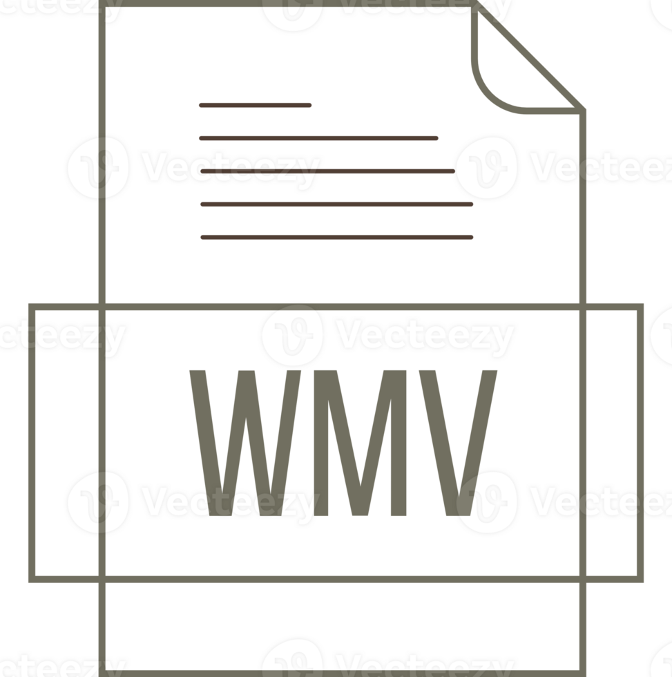 Wmv File Icon Crisp Thick Outline Sharp Corners Art png