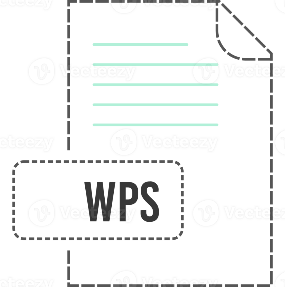 Wps File Format Icon Dashed Outline png