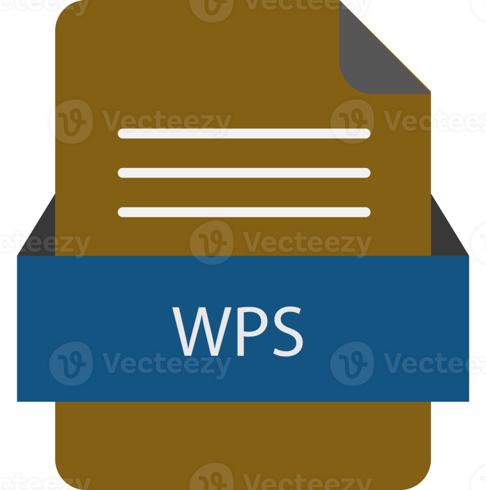 Wps File Icon With Color And Rounded Corners And Folded Doc png