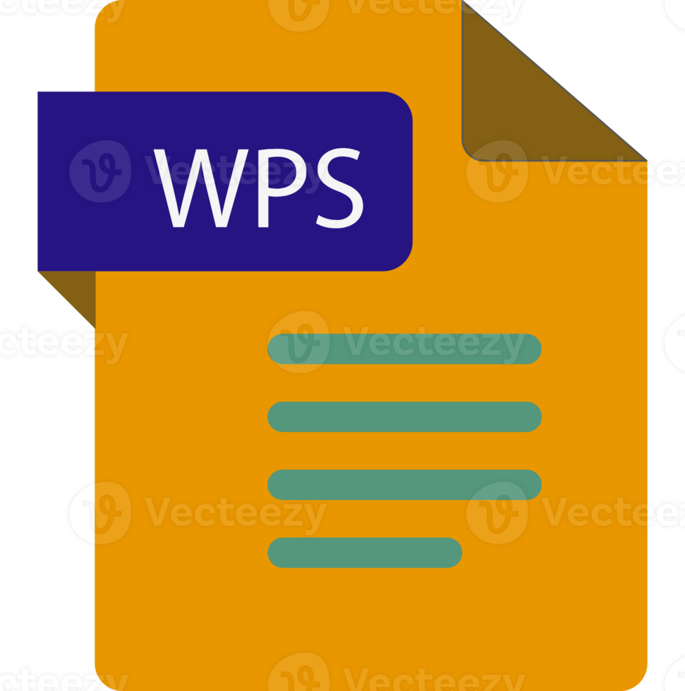 Wps File Icon With Folded Style Document png
