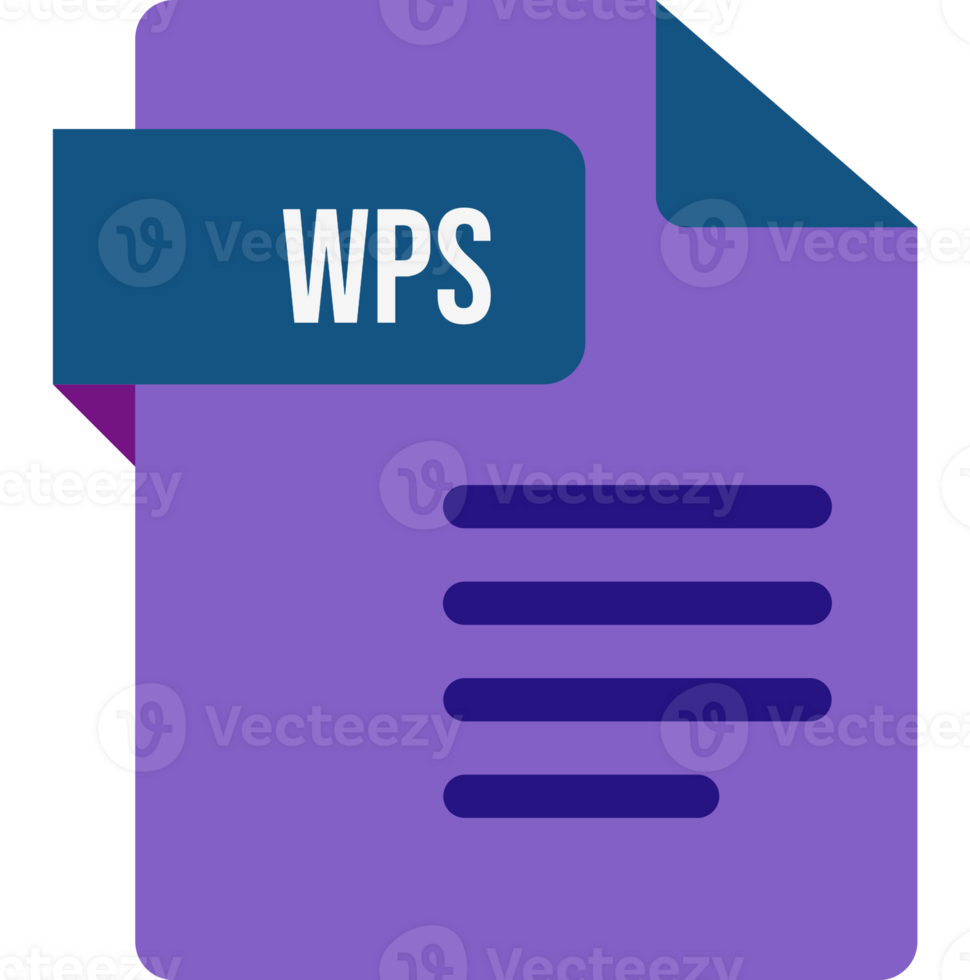 Wps File Icon With Dark Ciolor And Folded Doc png