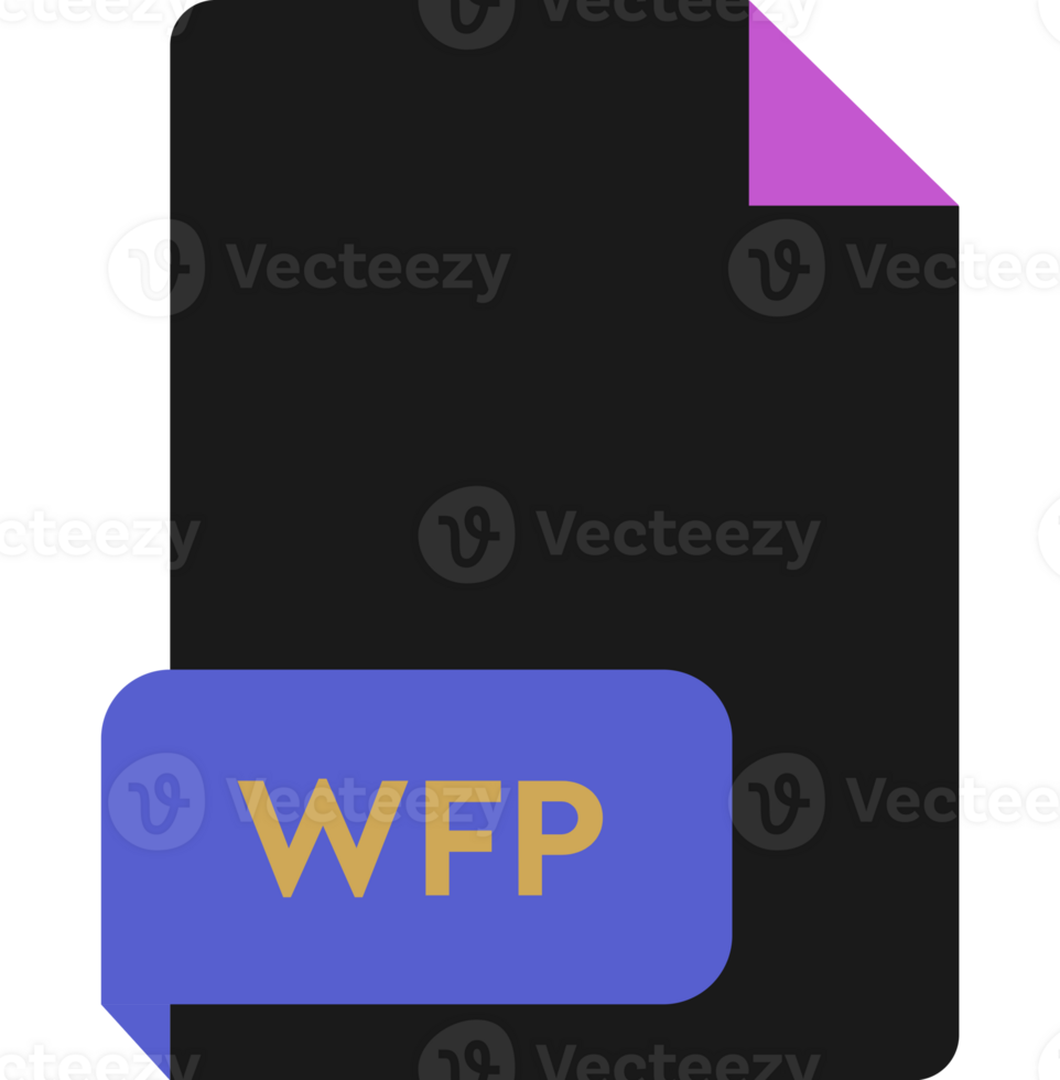 Wfp File Extension Icon Crisp Corners Grey Colors png