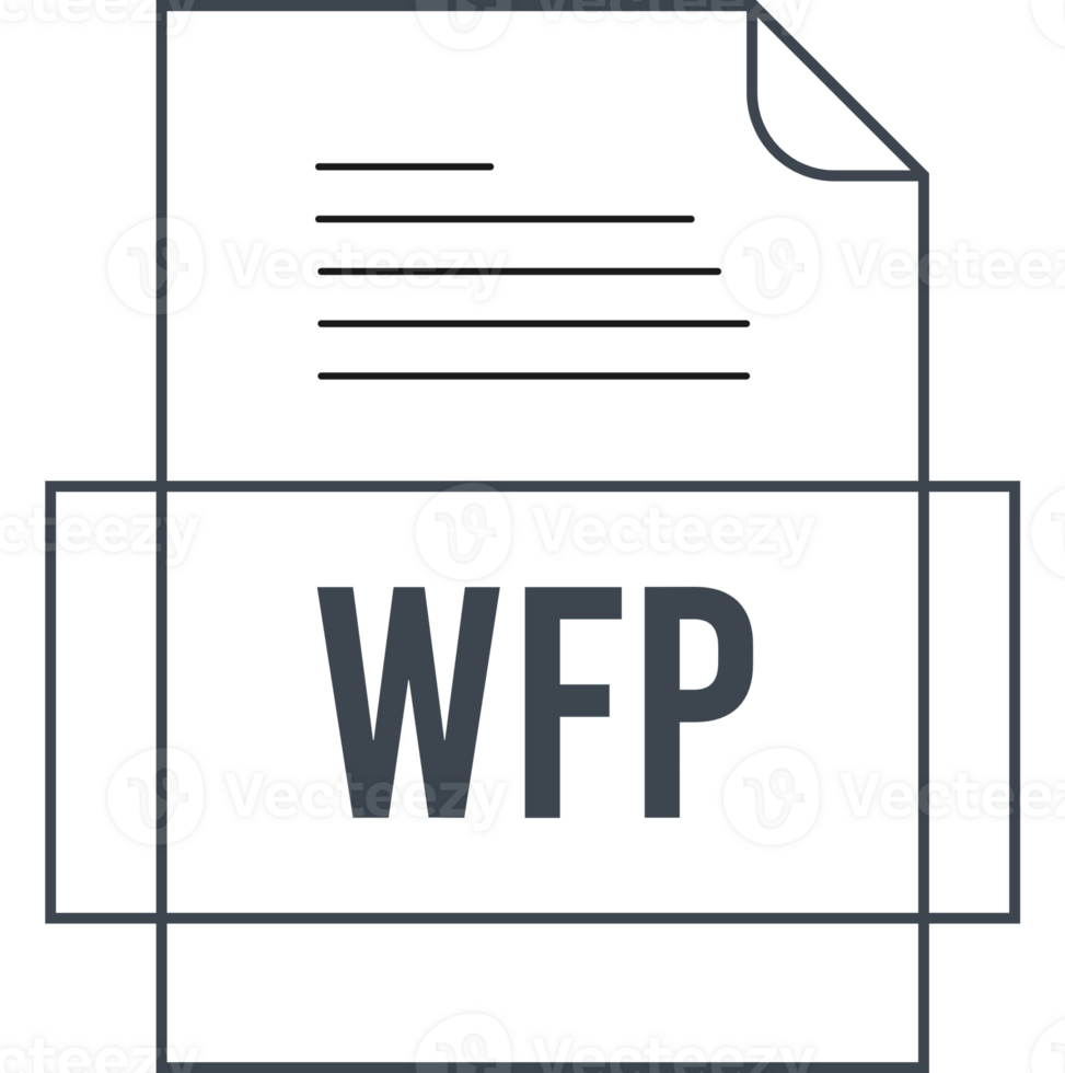 Wfp File Icon Crisp Thick Outline Sharp Corners png