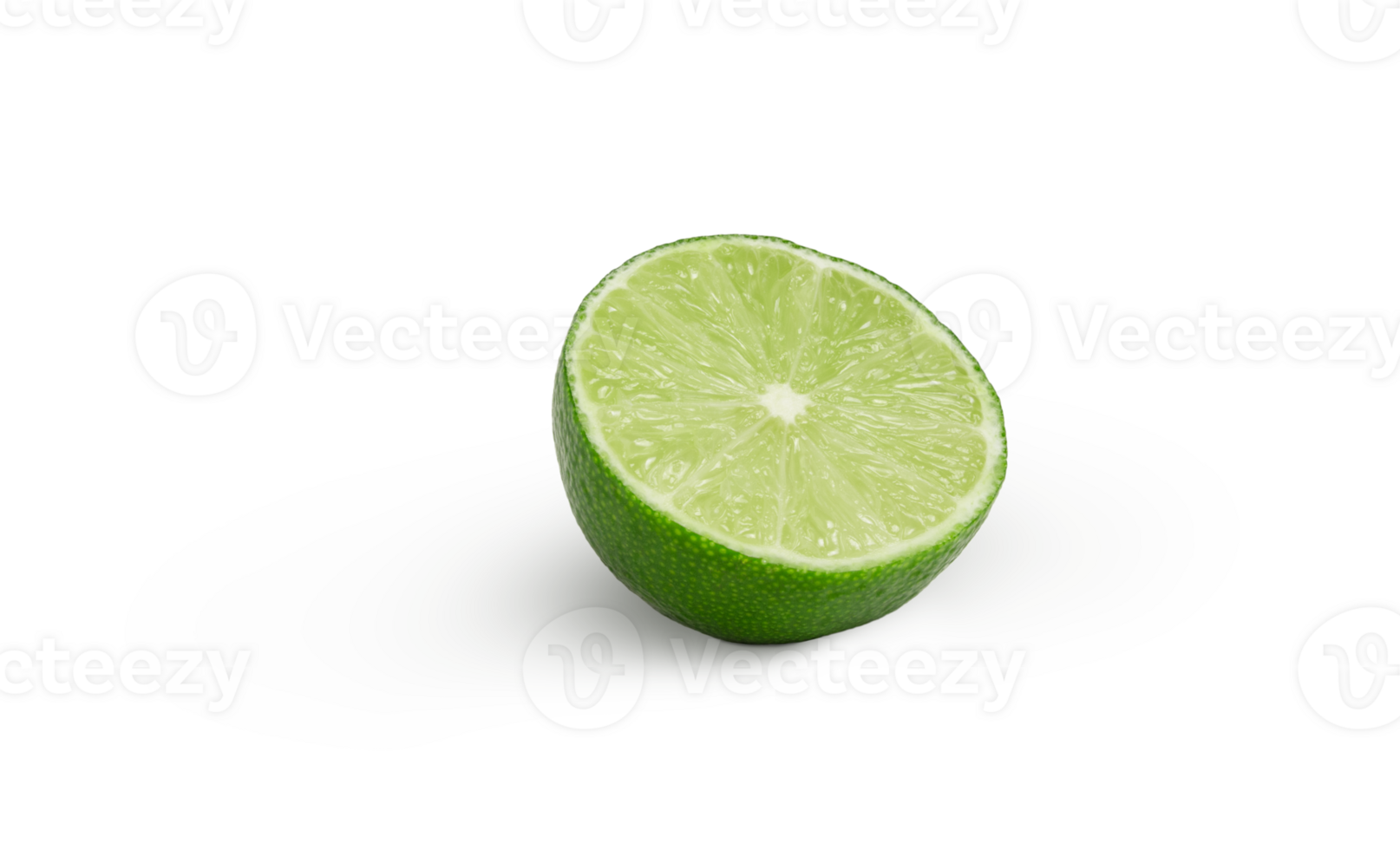Half of fresh lime isolated. Sliced lime with shadow png