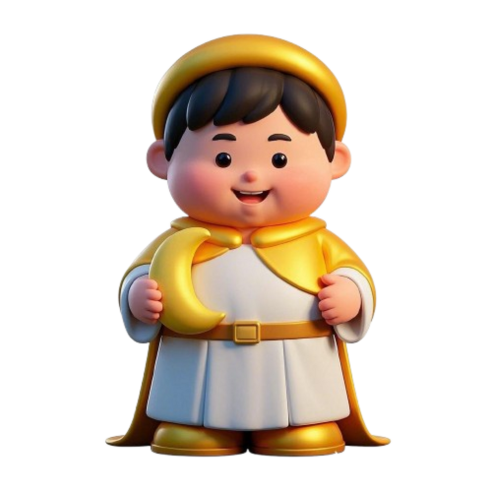 A cartoon character holding a gold coin png