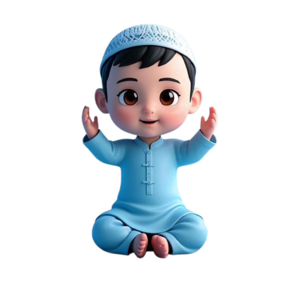 A cartoon baby is sitting on the floor with his hands up png