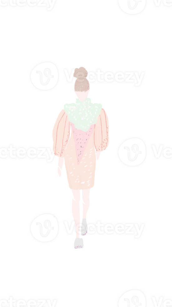 Pastels Color of Girl Walking png
