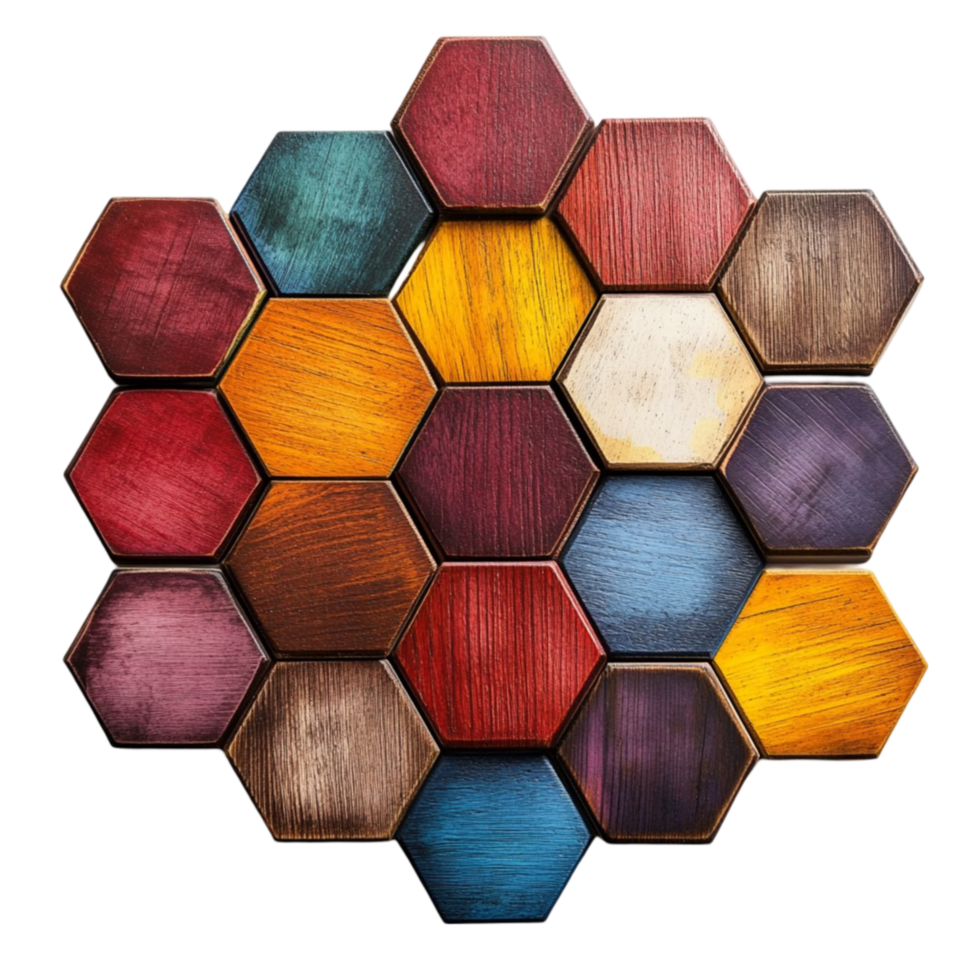 Hexagonal Wood Tile Pattern png