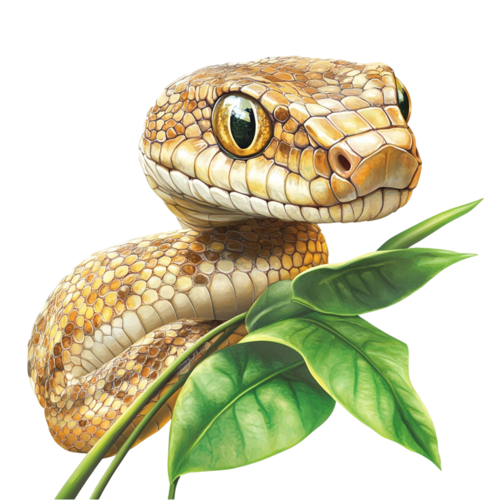 Realistic Snake Wrapped Around a Branch png
