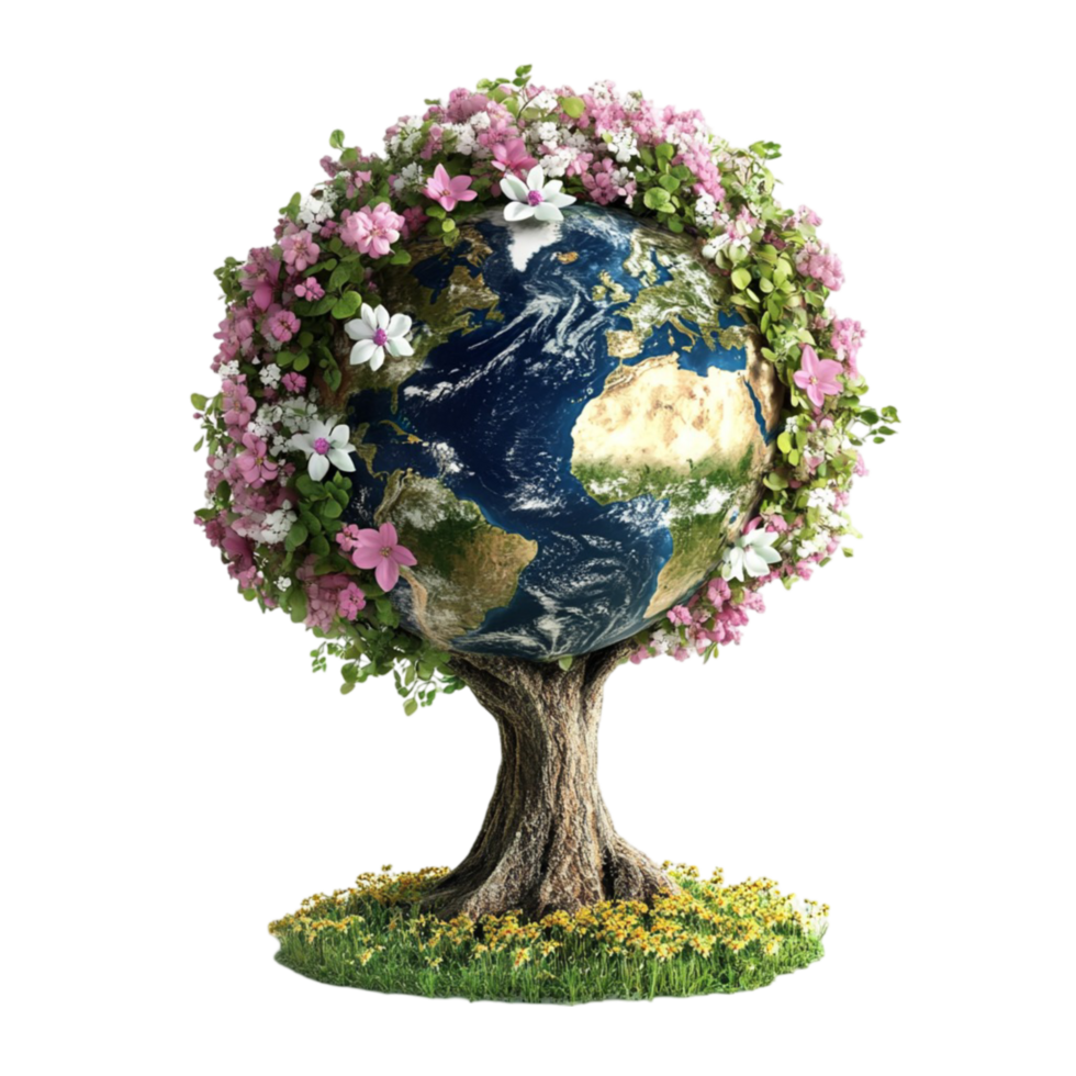 Fantasy Tree with Colorful Blossoms png