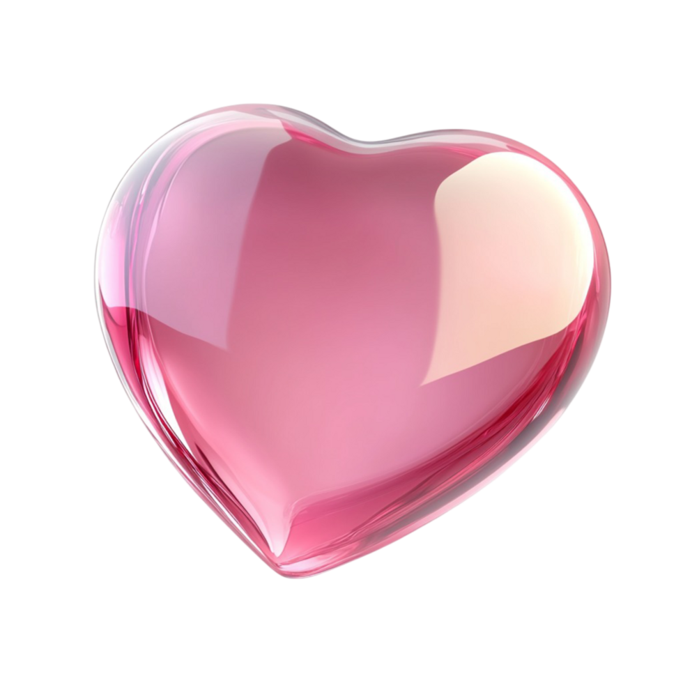 Glossy Pink Heart Balloon with Reflective Surface png
