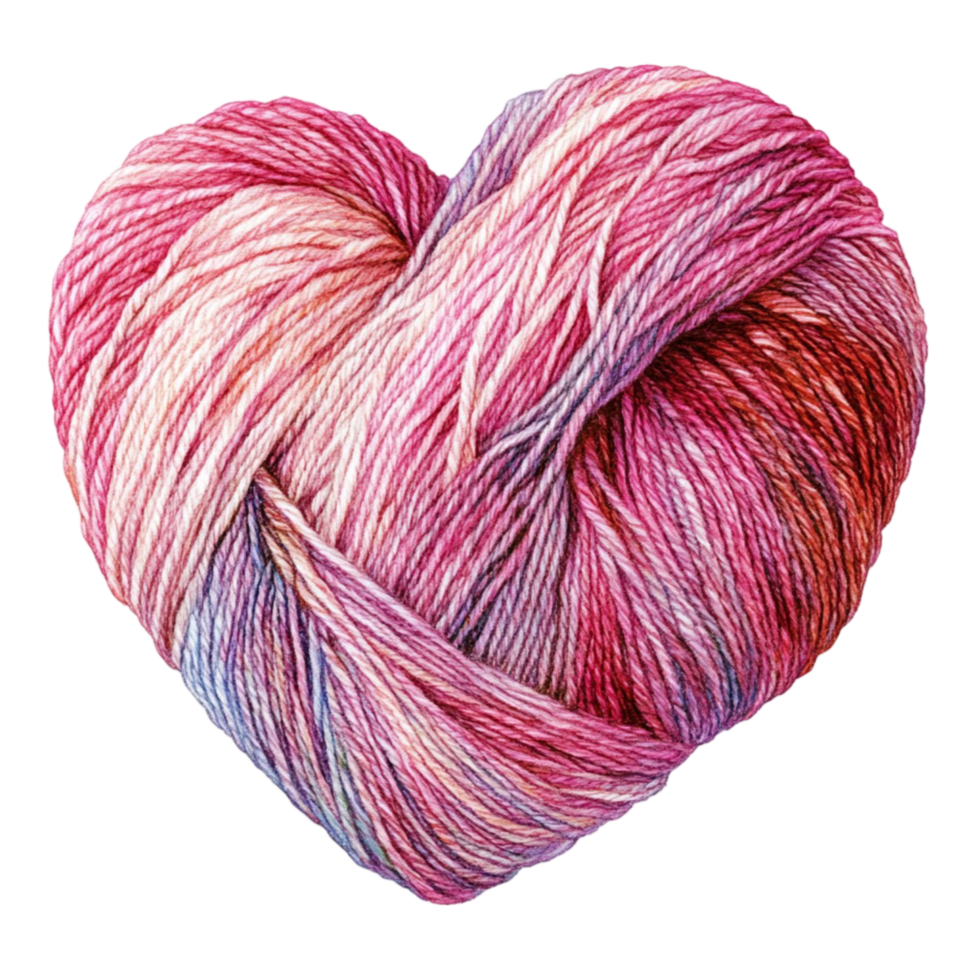 Heart-Shaped Multicolored Yarn png