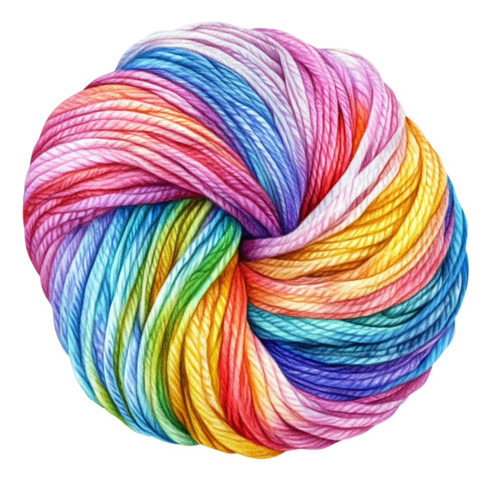 Rainbow Gradient Wool Yarn Bundle png