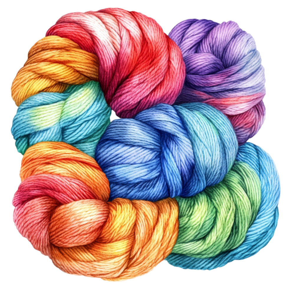 Colorful Yarn on Transparent Background png