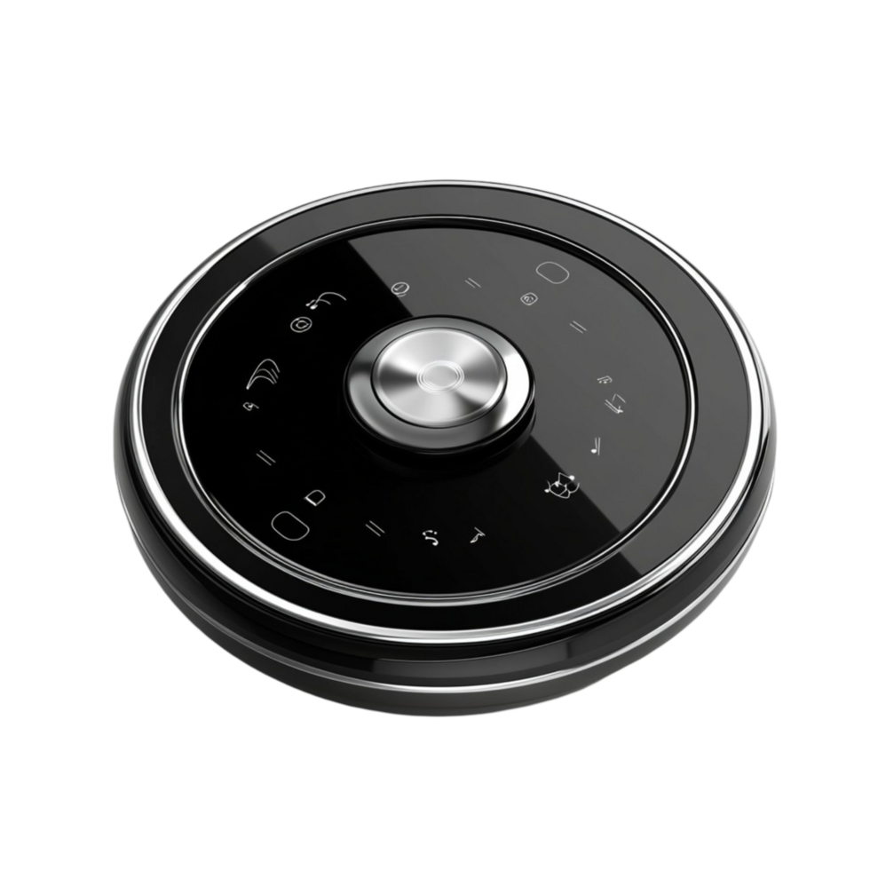 Futuristic Circular Smart Control Device with Touchscreen Interface png