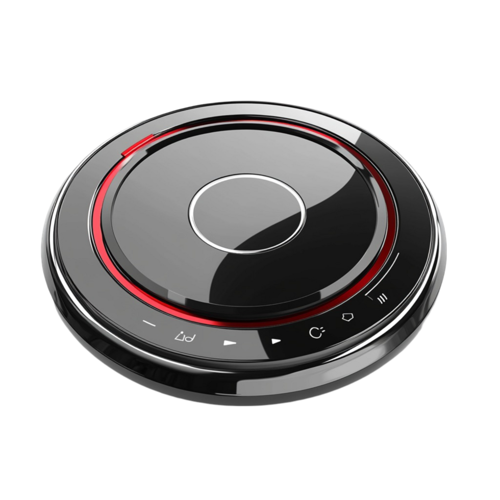 Futuristic Black and Red Circular Control Panel png