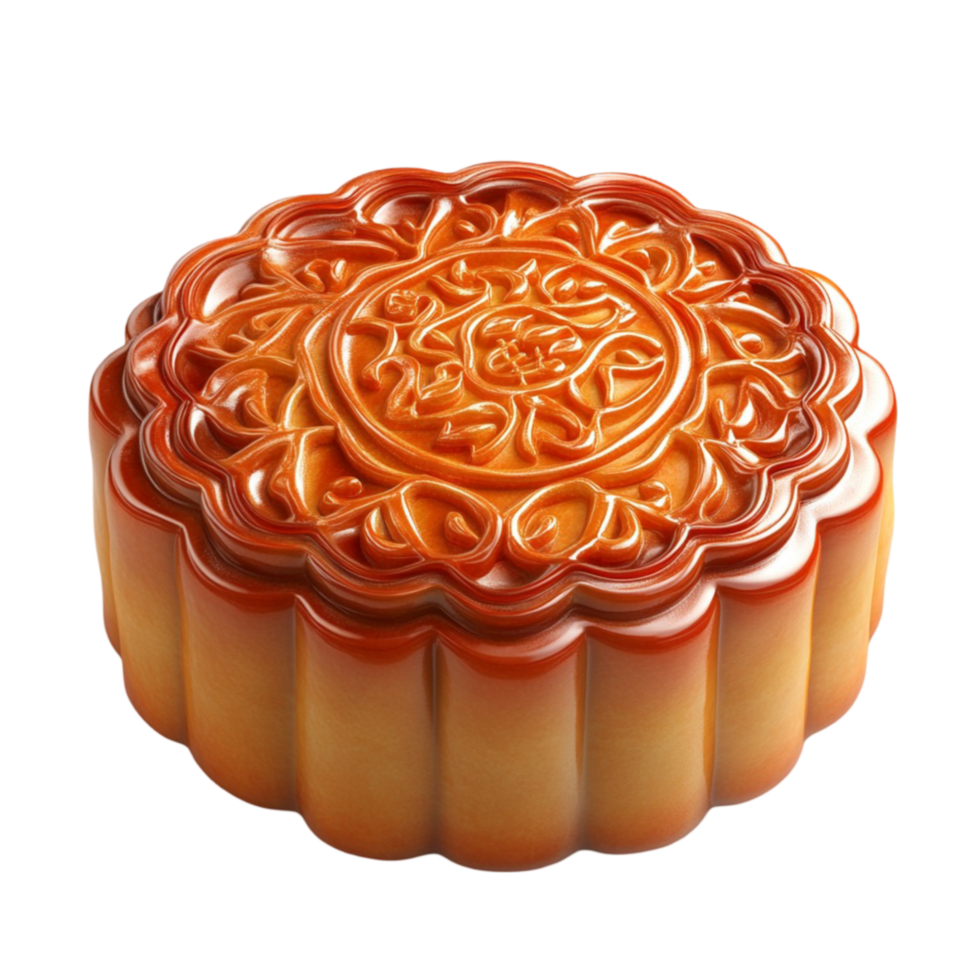 Delicious Traditional Mooncake with Golden Crust png