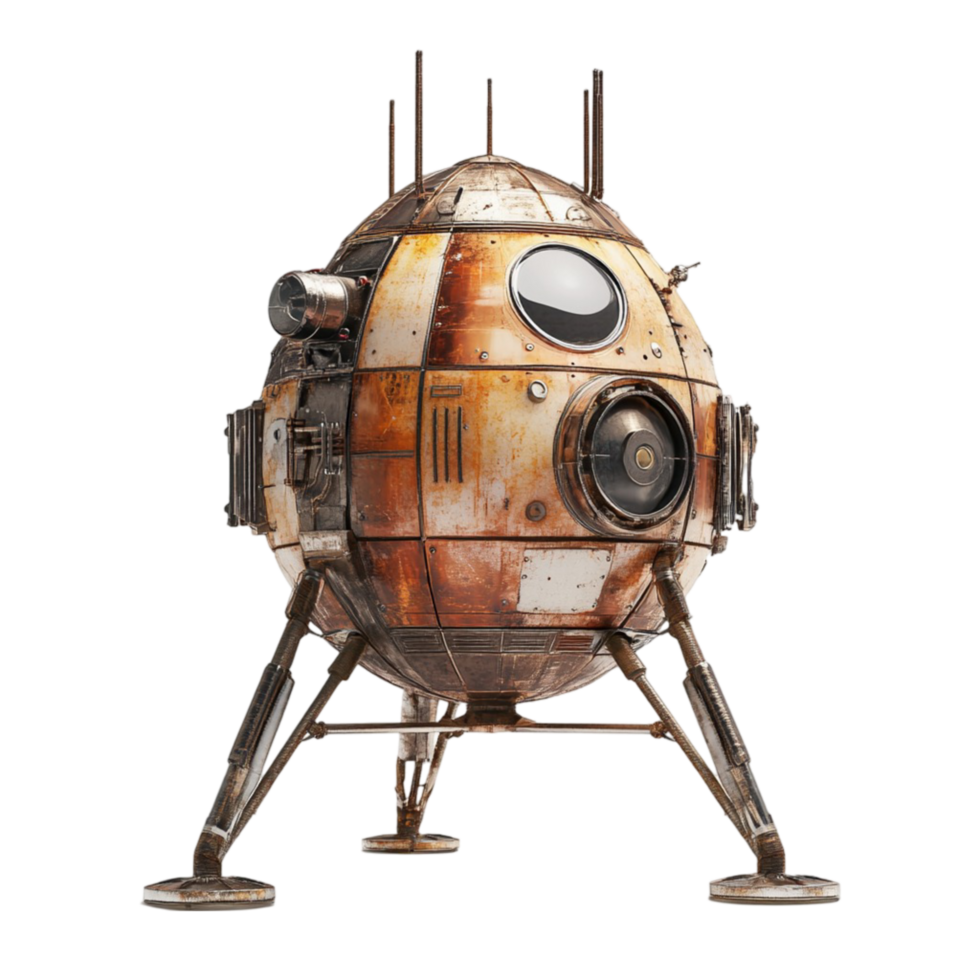 Small Futuristic Space Pod with Robotic Legs png