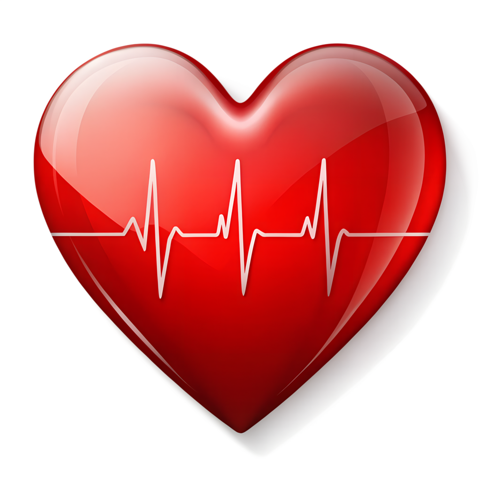 Stethoscope with red heart representing healthcare and cardiology design png