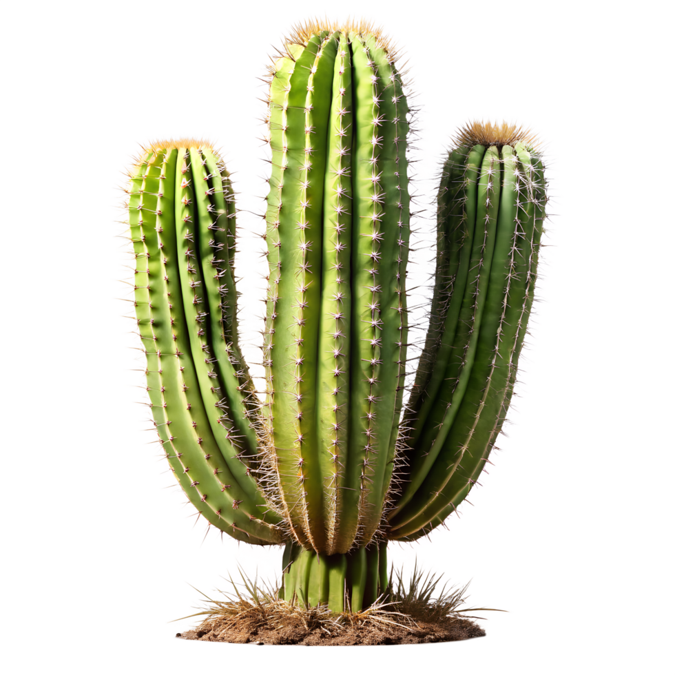 Cactus Portrait, A striking portrait of a vibrant green cactus, showcasing its unique textured skin and symmetrical form png
